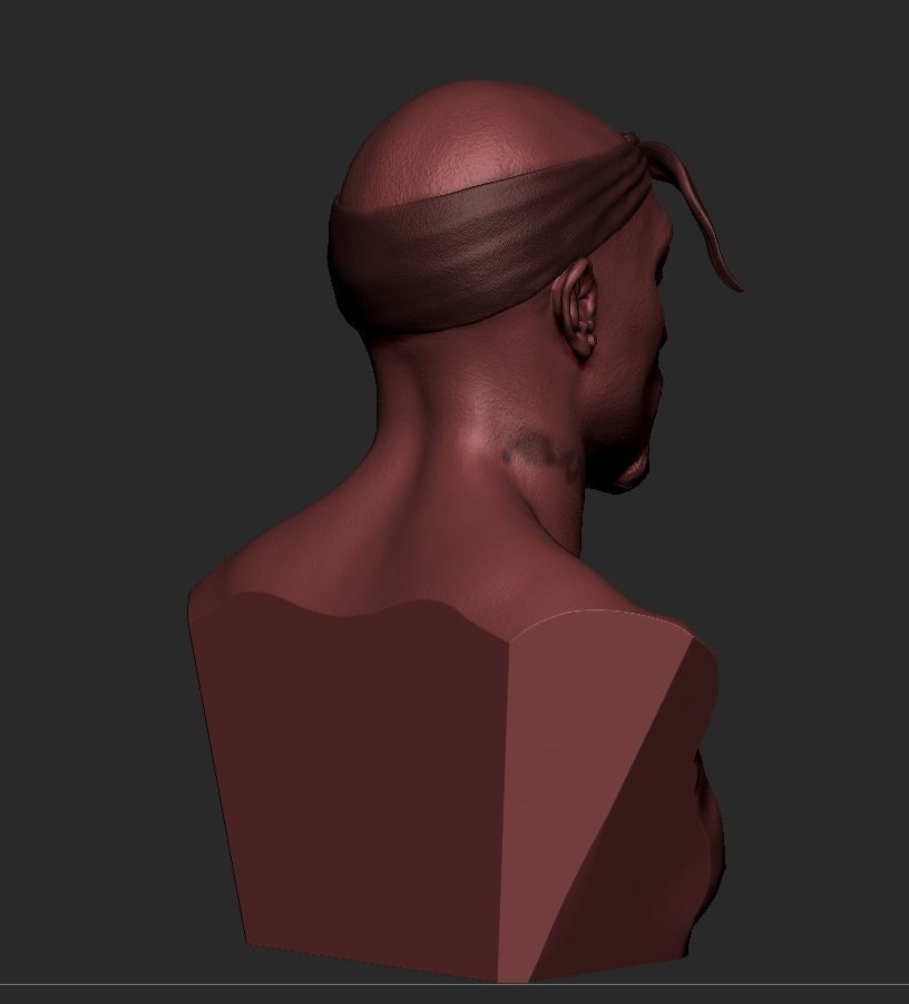 Tupac Shakur Bust 3D print model_11