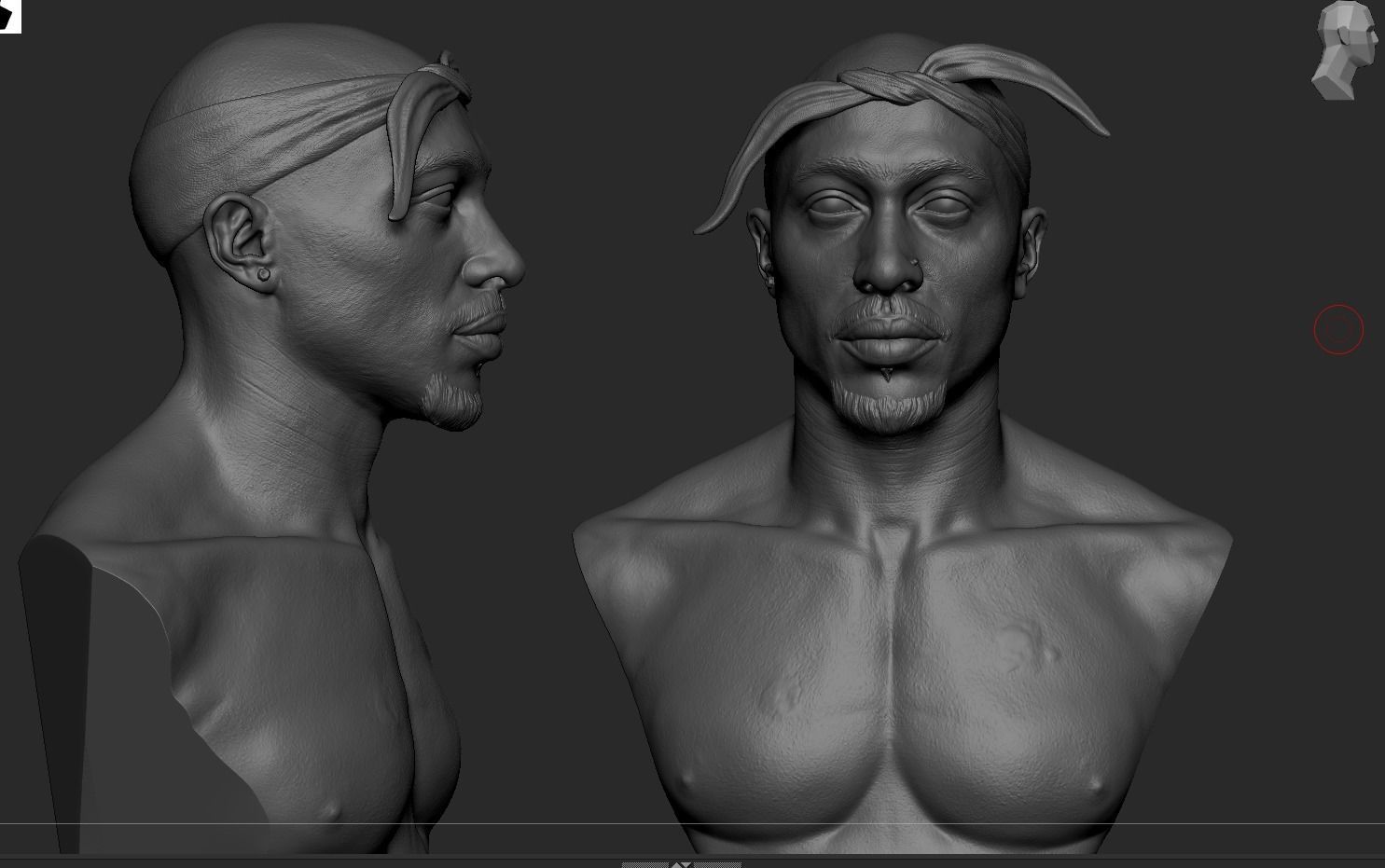 Tupac Shakur Bust 3D print model_15