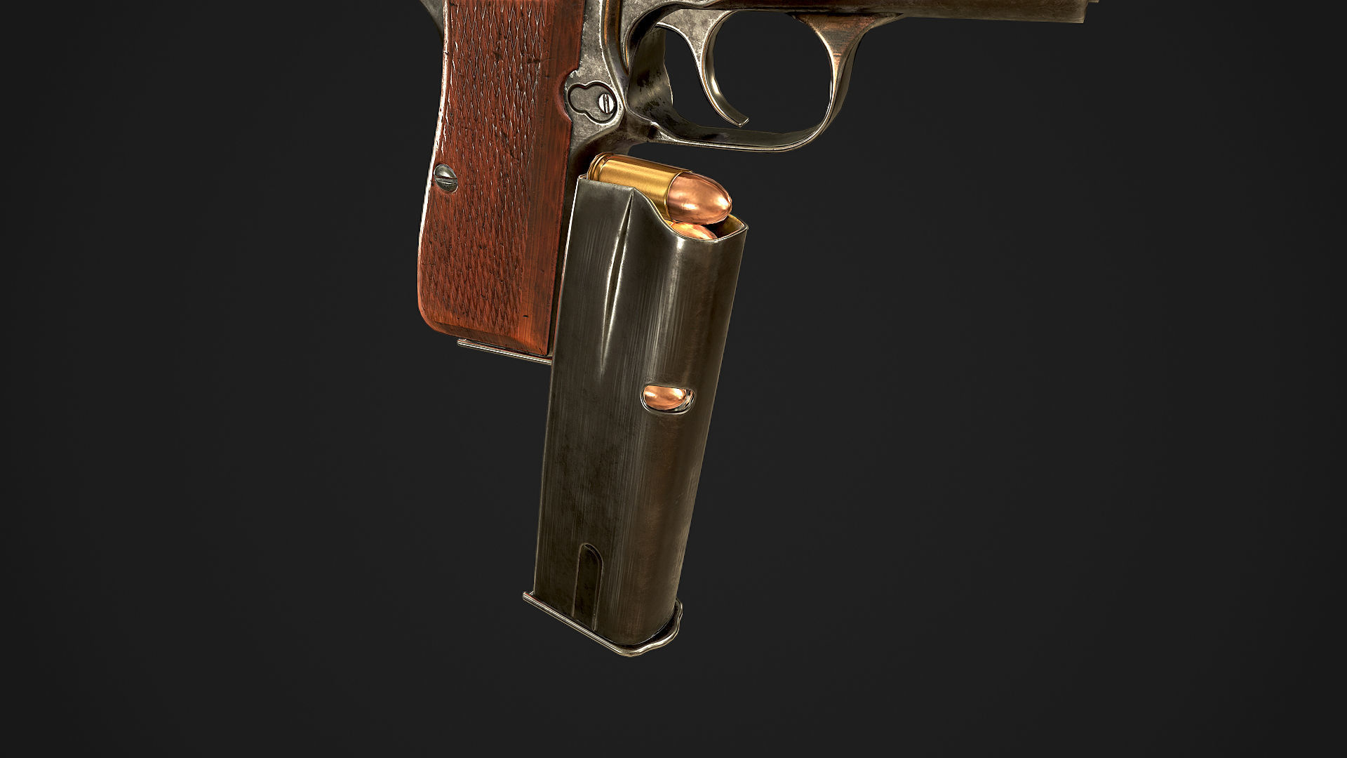 Browning High Power P-35 9mm Low-poly 3D model_12