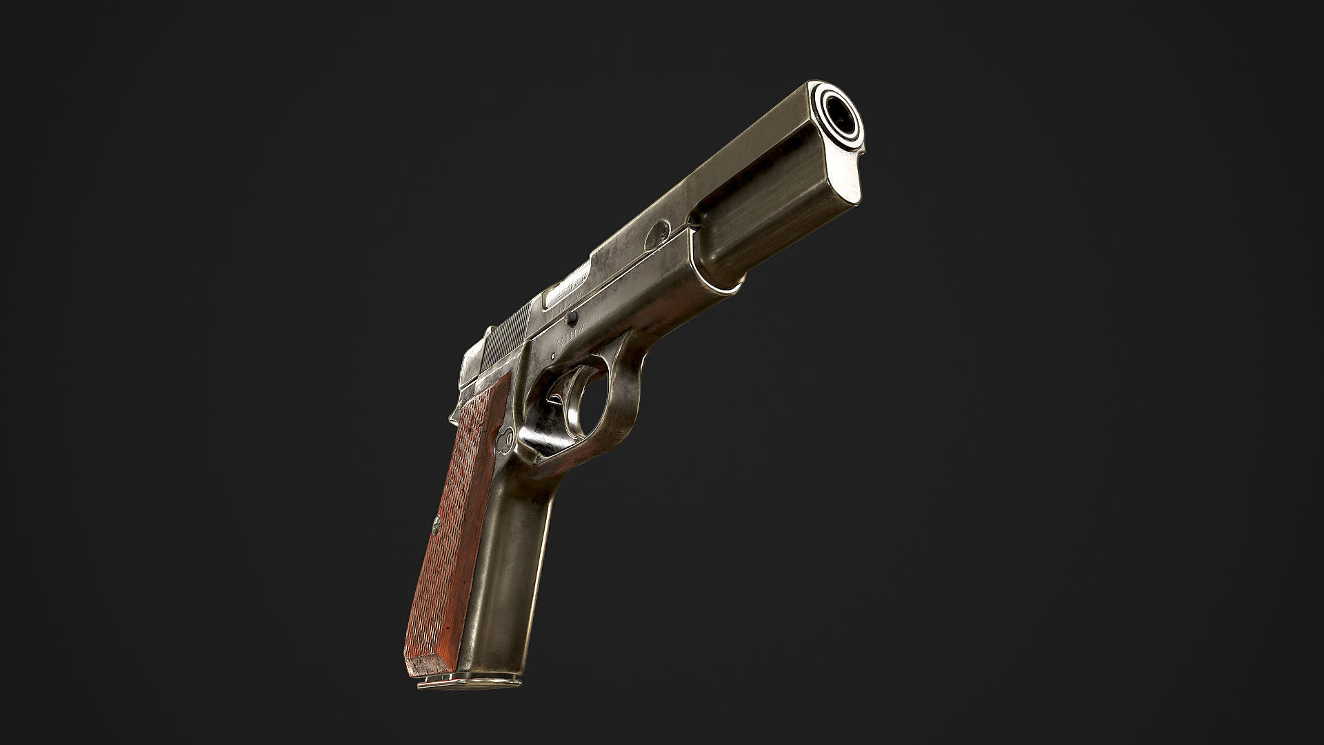 Browning High Power P-35 9mm Low-poly 3D model_8