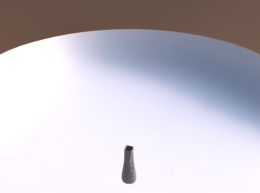 Vase semi quadratic with crystal dents 3D print model_5