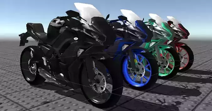 Low poly  Motor Bike 