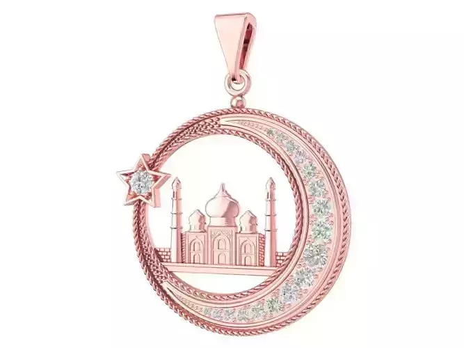 Muslim Islam Castle Moon Pendant 2005