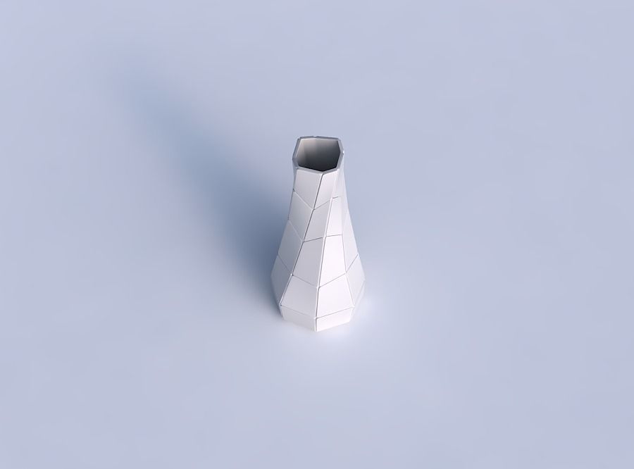 Vase semi quadratic with large plates 3D print model_1