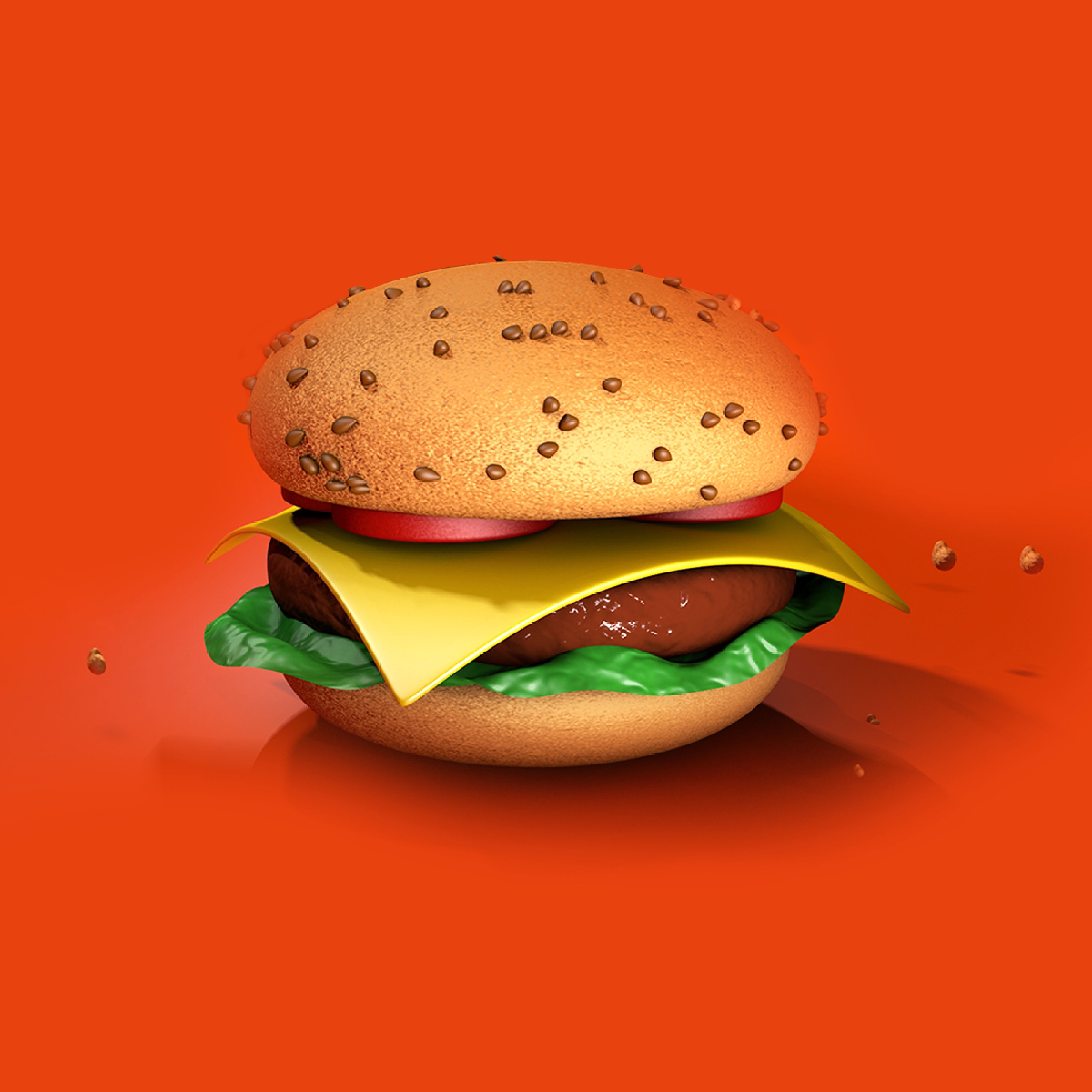 Burger hamburger 3D model_1
