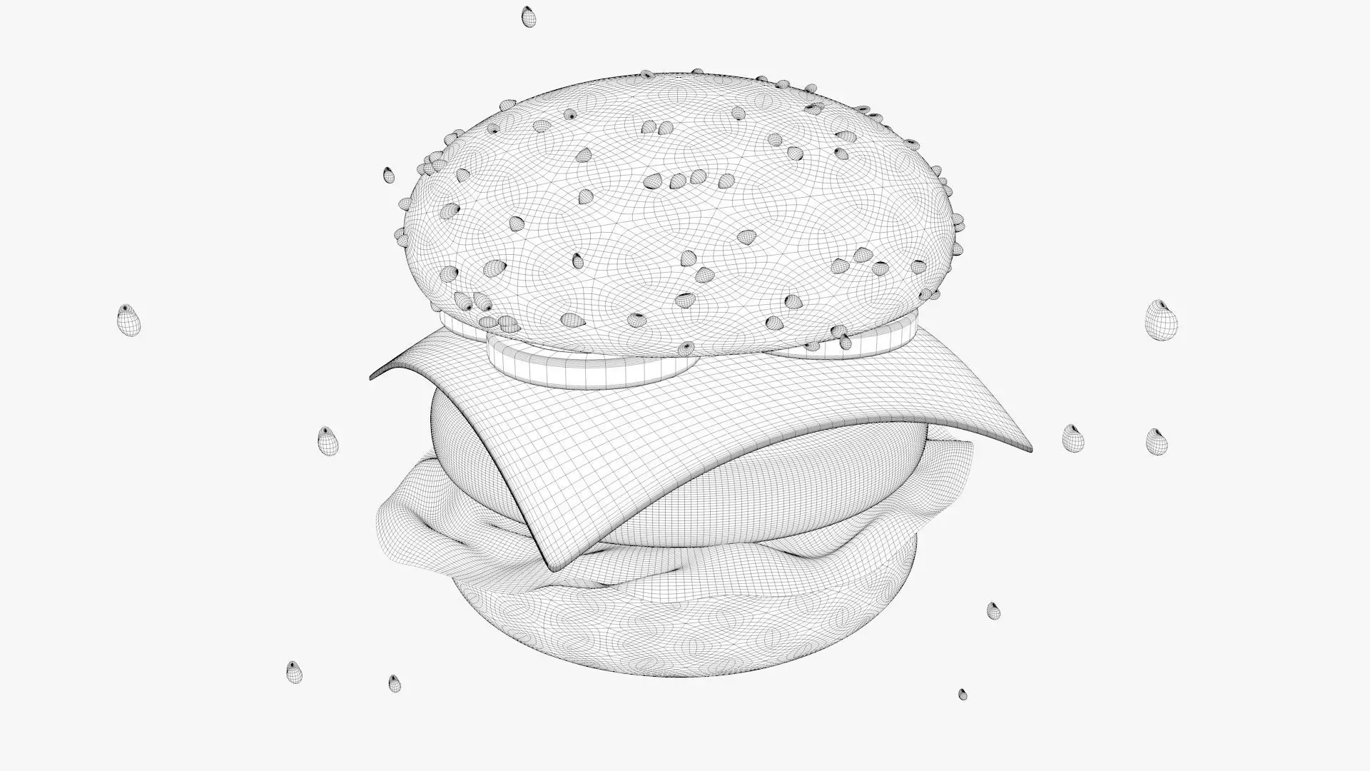 Burger hamburger 3D model_0