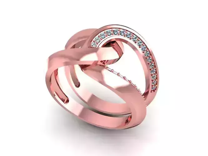 Twist Diamond Ring 3D Model for Resin Printing 2057