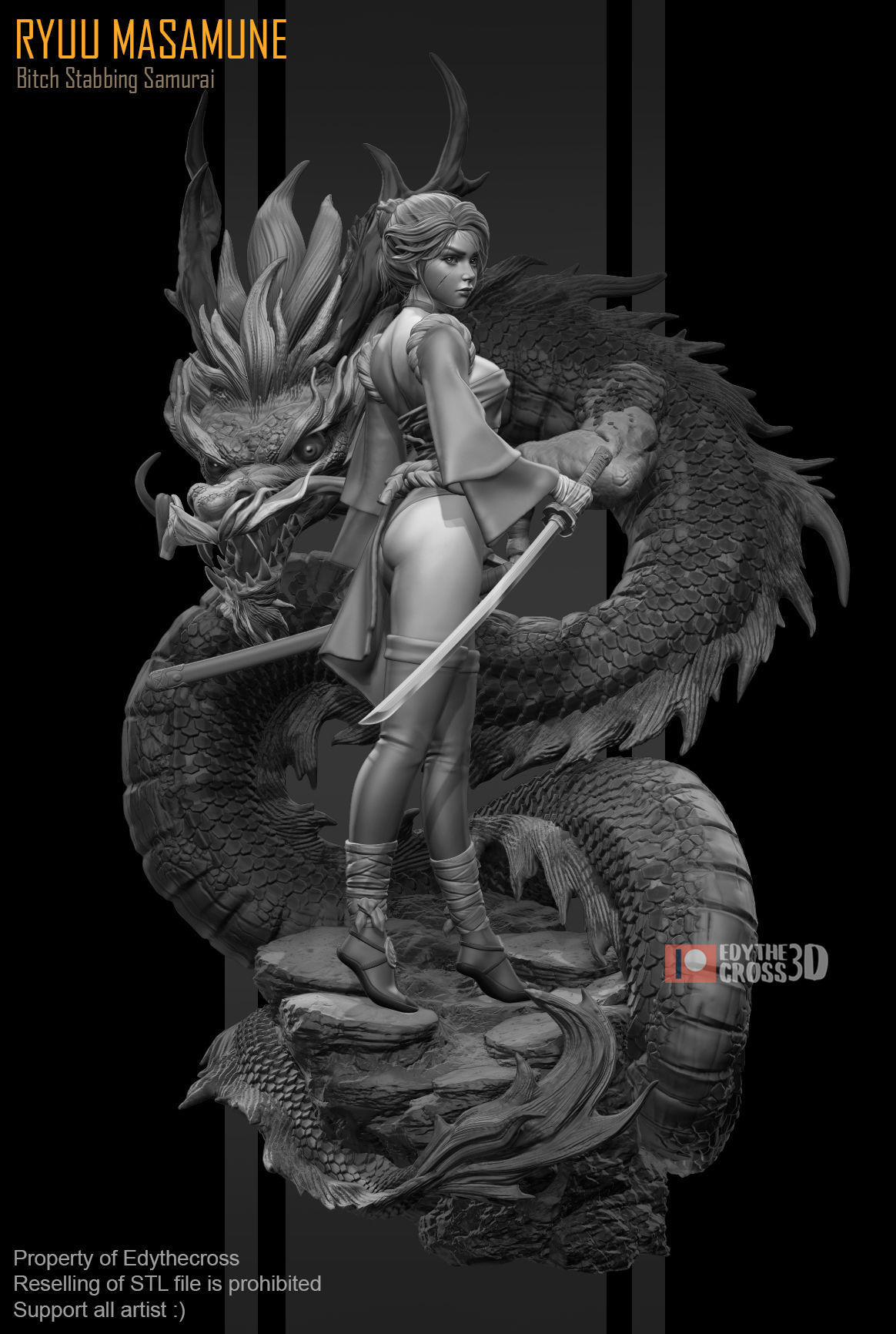 Ryuu Masamune - Bitch Stabbing Samurai  3D print model_1