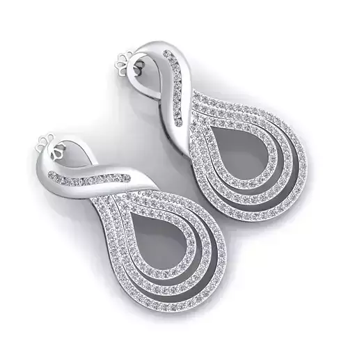 Fancy Woman Earring 3d model 