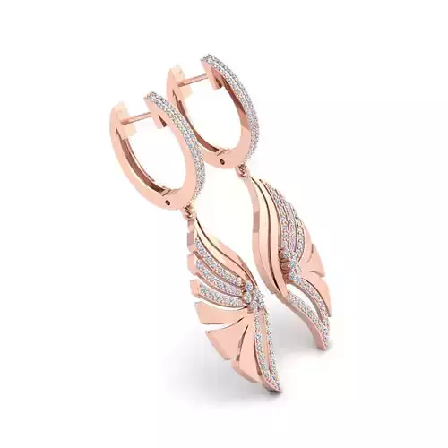 Woman Earring With English Lock 3d Model