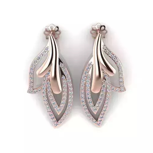 Fancy Woman Earring 3d Model 