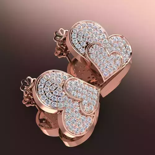 Heart Earring 3d Model 
