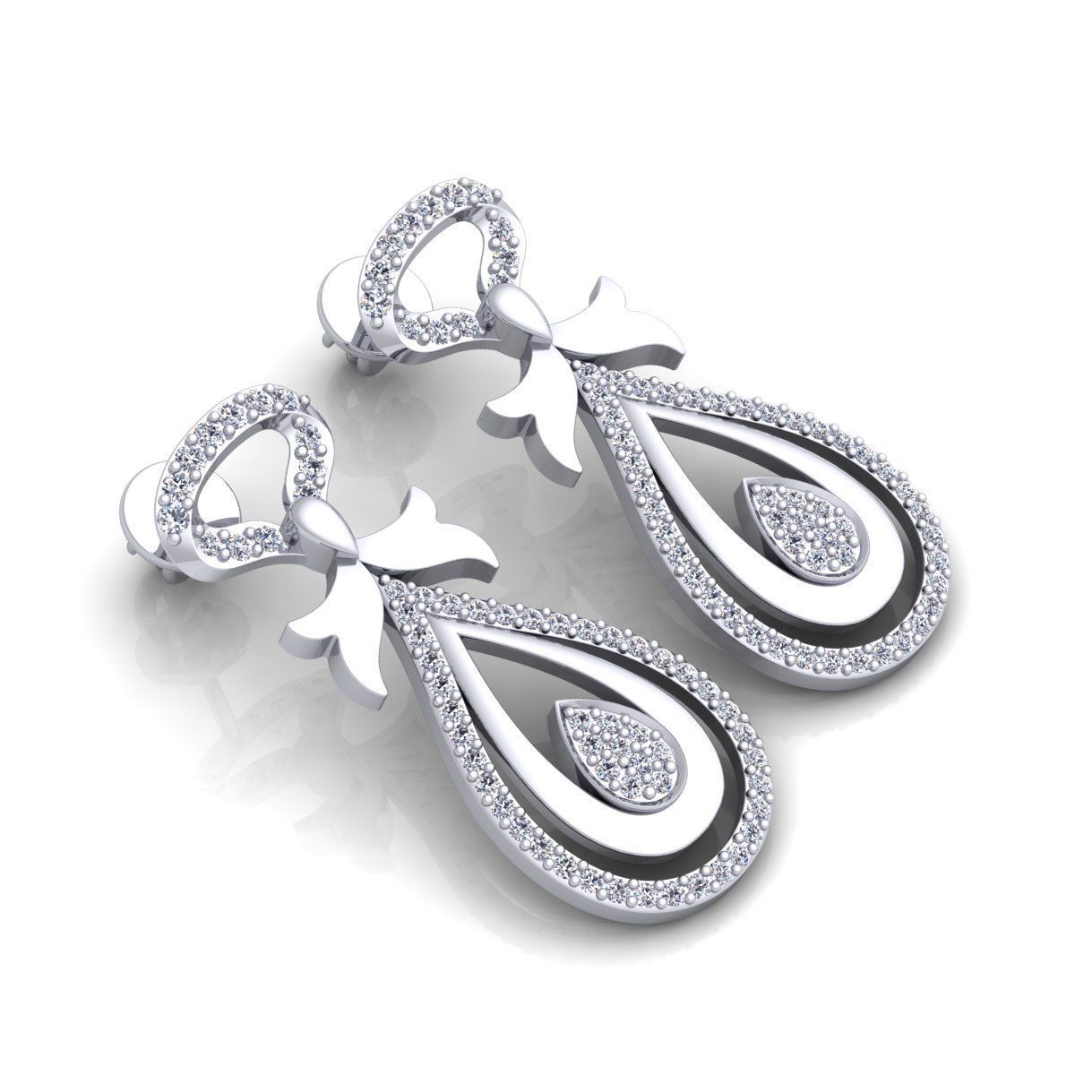 Woman Earring 3d Model 3D print model_5