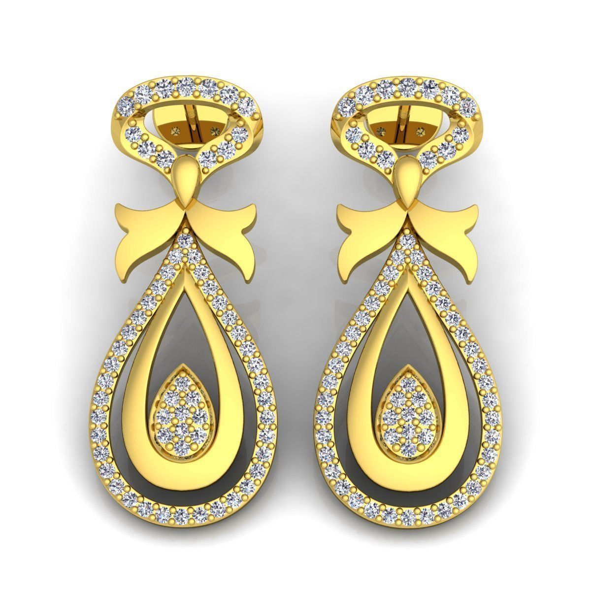 Woman Earring 3d Model 3D print model_3