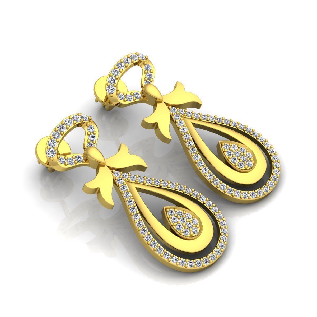 Woman Earring 3d Model 3D print model_6