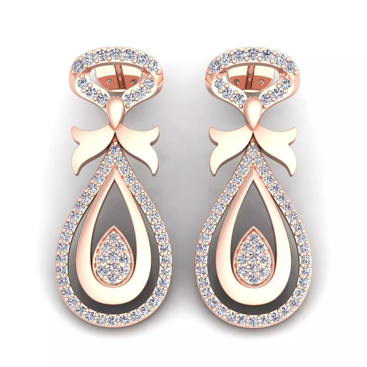 Woman Earring 3d Model 3D print model_0