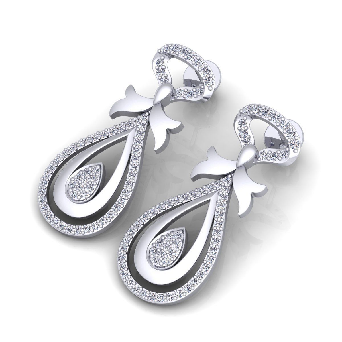 Woman Earring 3d Model 3D print model_1