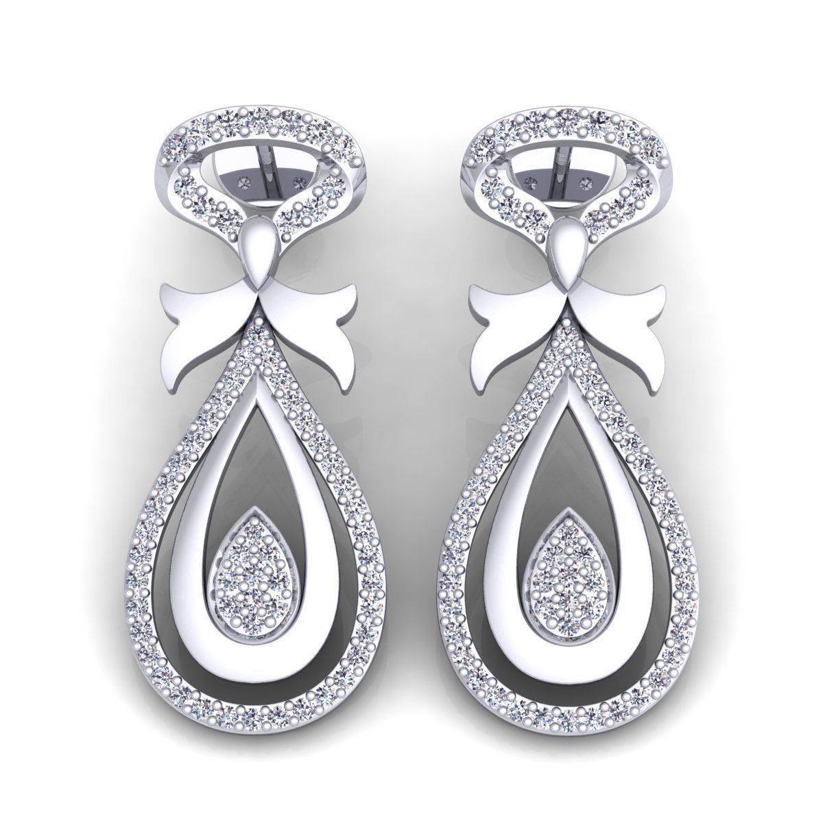 Woman Earring 3d Model 3D print model_4