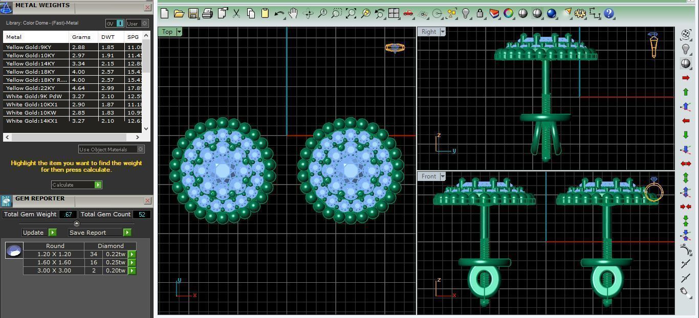 Accent Stude Earring 3d Model 3D print model_6