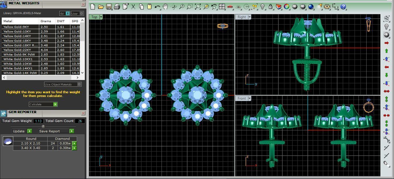 Stude Earrring 3d Model  3D print model_6