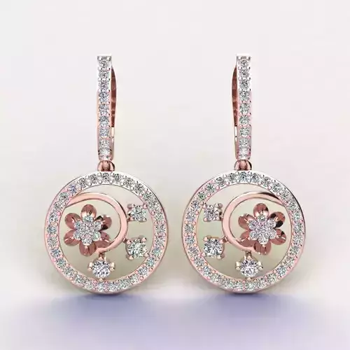 Fancy WOman Earring 3d Model 