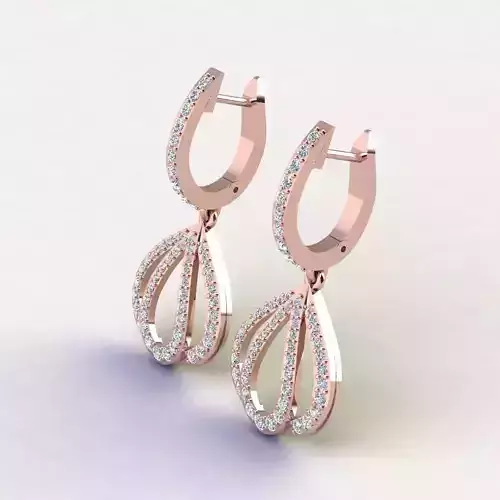 Earring With English Lock 3d Model 3D print model