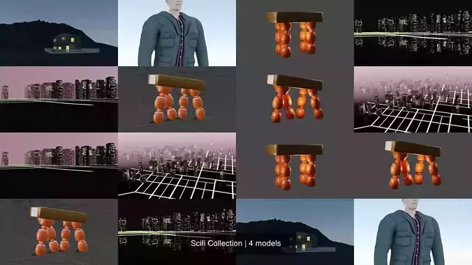 Scifi Collection stool with orange balls