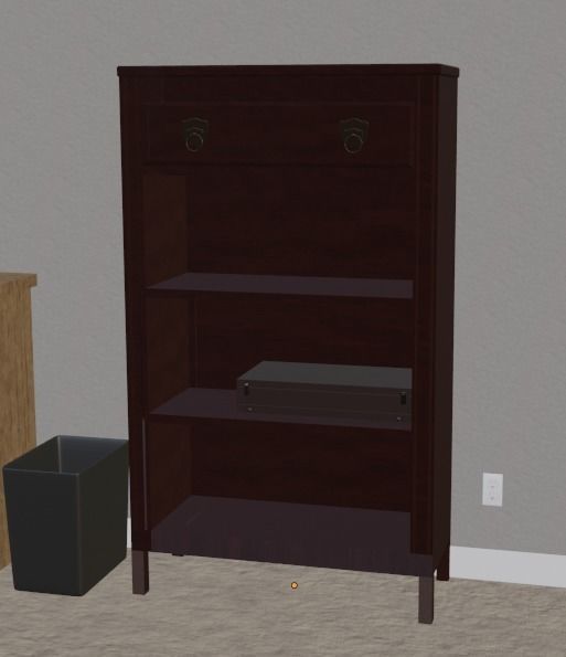 Bookshelf bookcase with shelves and drawers Free low-poly 3D model_4