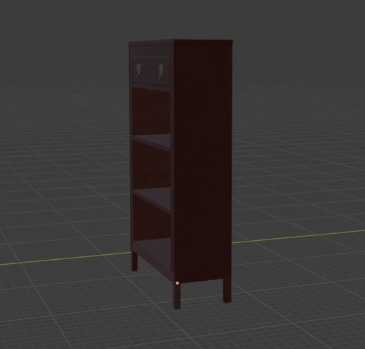 Bookshelf bookcase with shelves and drawers Free low-poly 3D model_2
