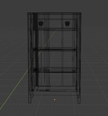 Bookshelf bookcase with shelves and drawers Free low-poly 3D model_3