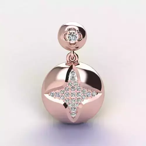 Round Star Pendent 3d model 