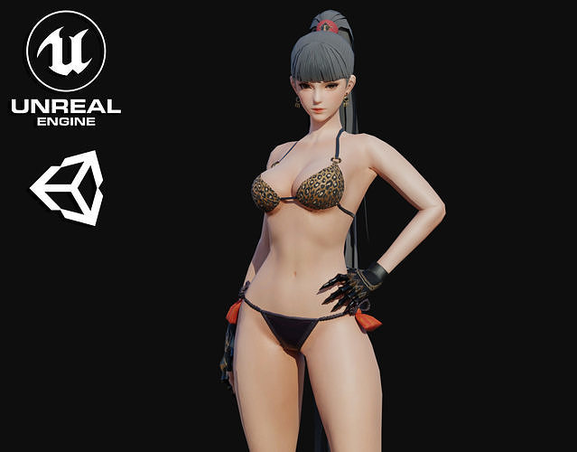 Garam Girl Low-poly 3D model