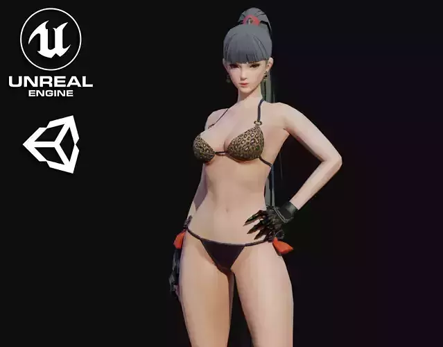 Garam Girl Low-poly 3D model