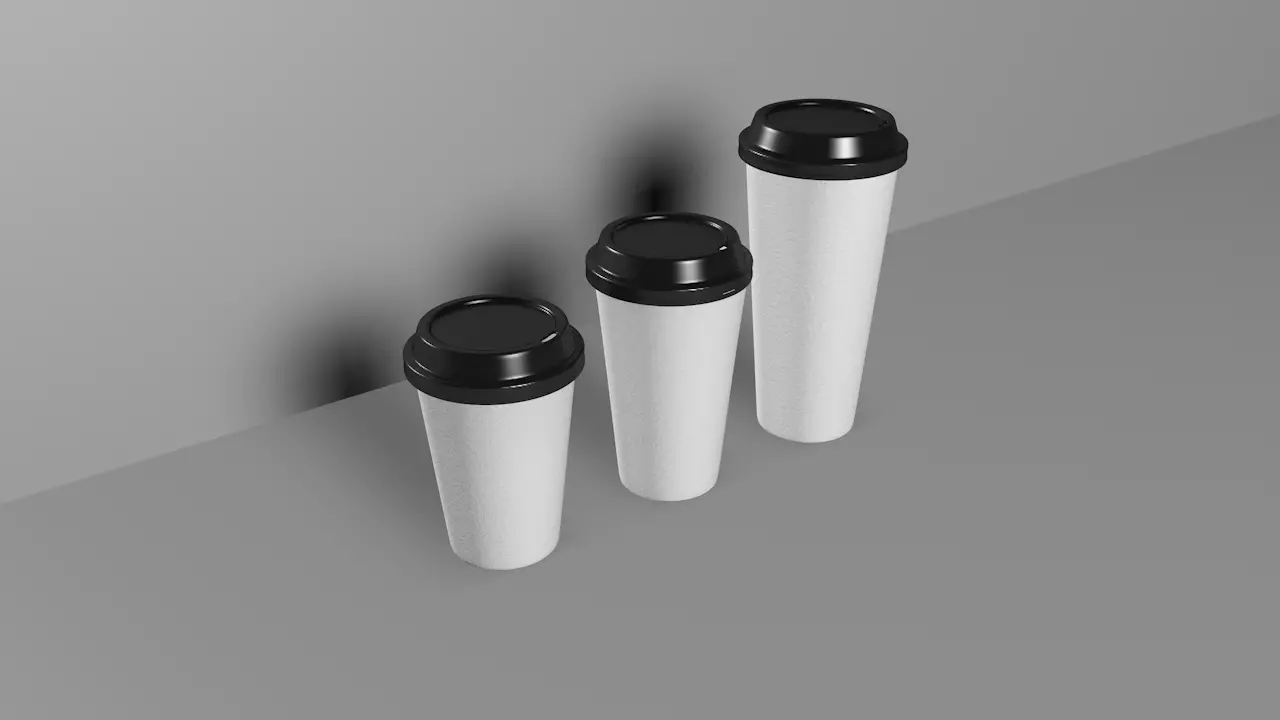 coffee cups 3D model_0