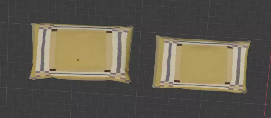 Pillows two on table Free 3D model