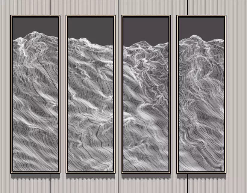 paint set of four frames Free 3D model
