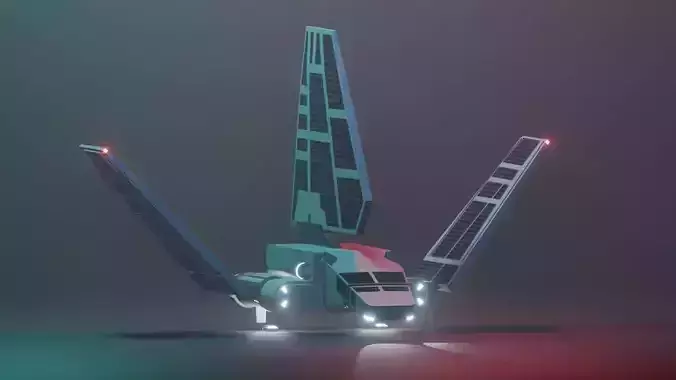 Space shuttle - Spaceship Low-poly 3D model