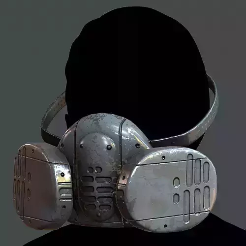 Gas mask helmet 3d model scifi Low-poly 
