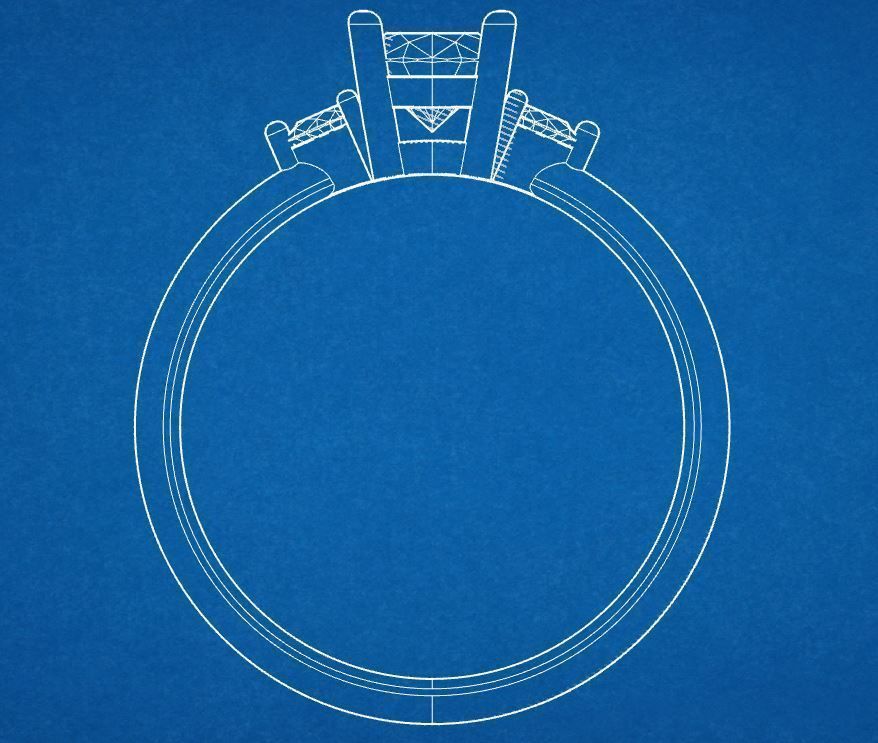 Oval and pear diamond engagement ring ready for print 3D print model_13