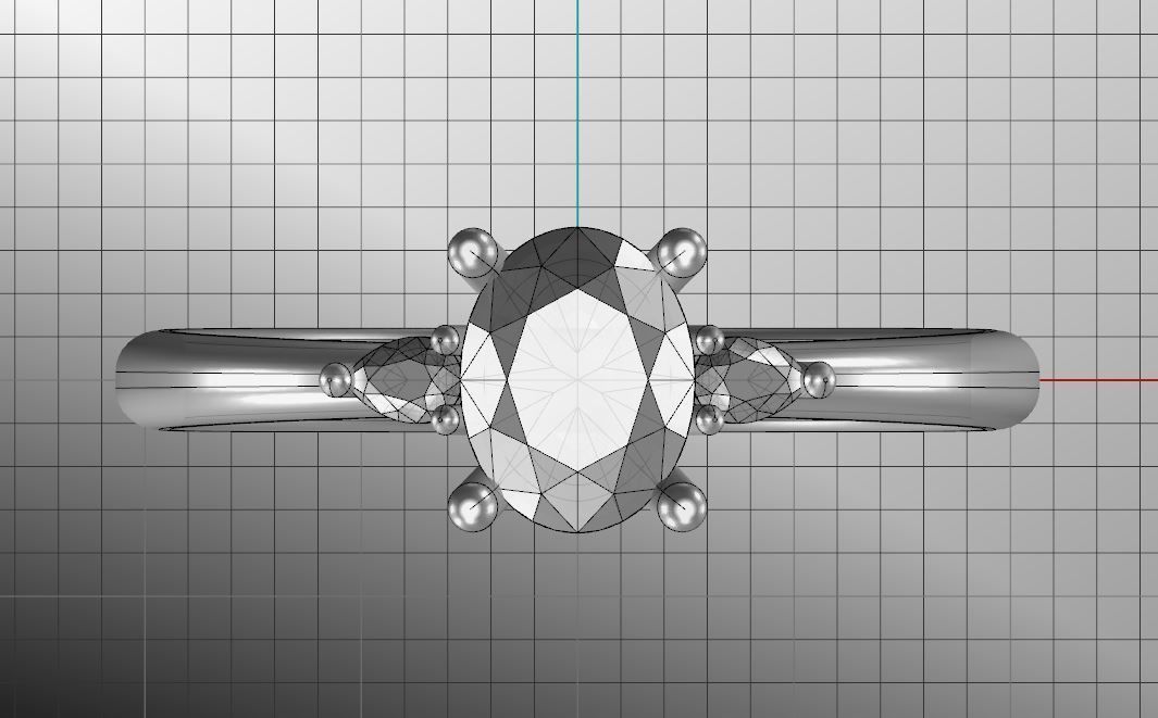 Oval and pear diamond engagement ring ready for print 3D print model_9