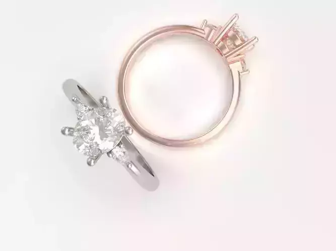 Oval and pear diamond engagement ring ready for print 3D print model Oval and pear diamond engagement ring ready for print 3D print model