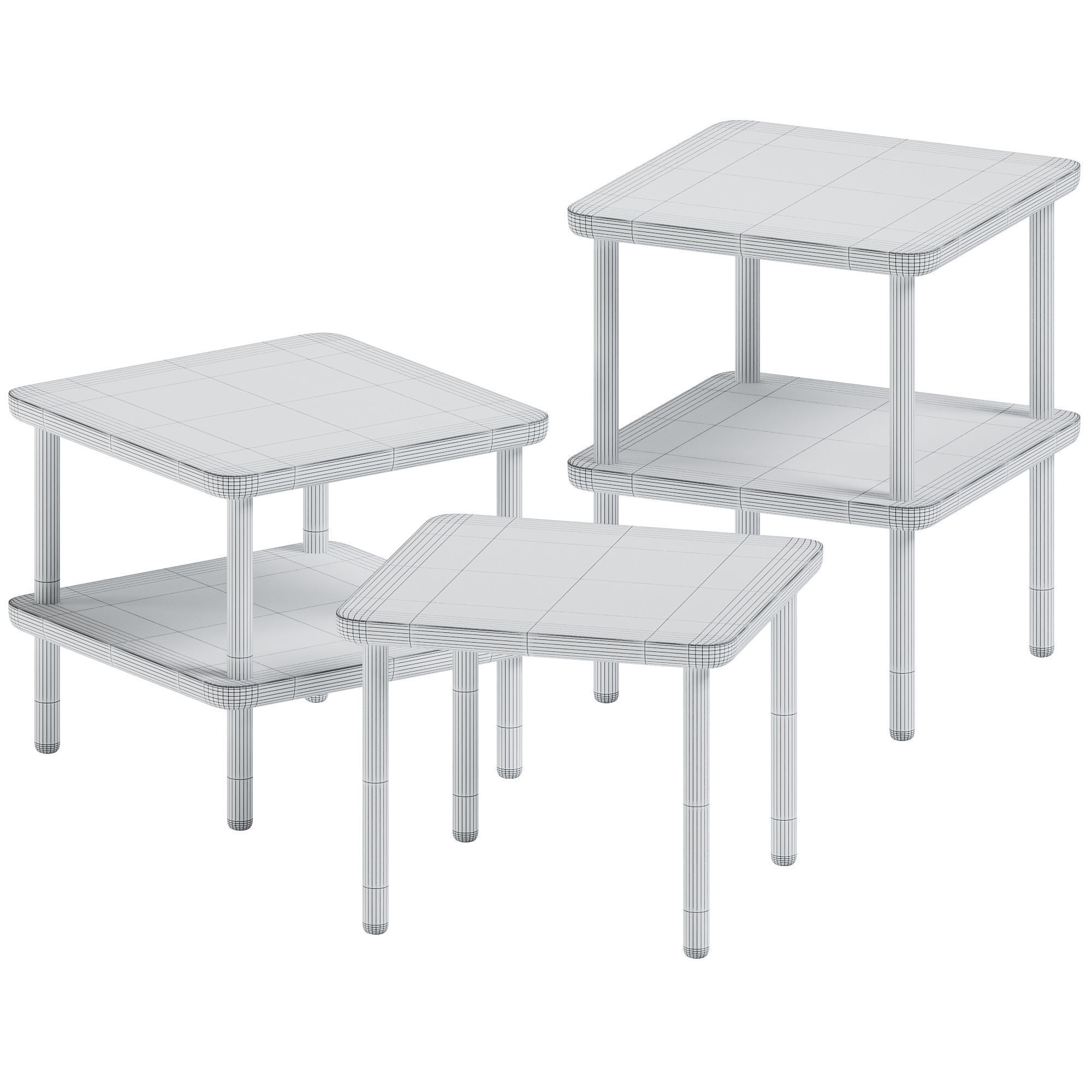 Square Side Tables Baker by DesignByThem 3D model_1