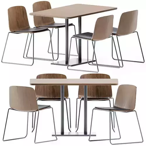 Easy Mix and Sled Upholstered Base Chair Rama by Kristalia