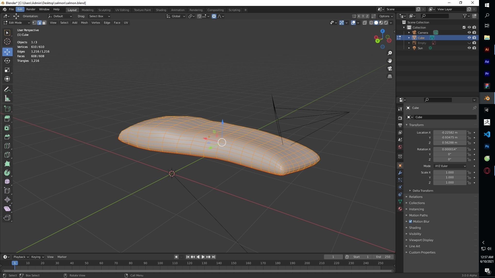 Salmon Fillet Low-poly 3D model_28