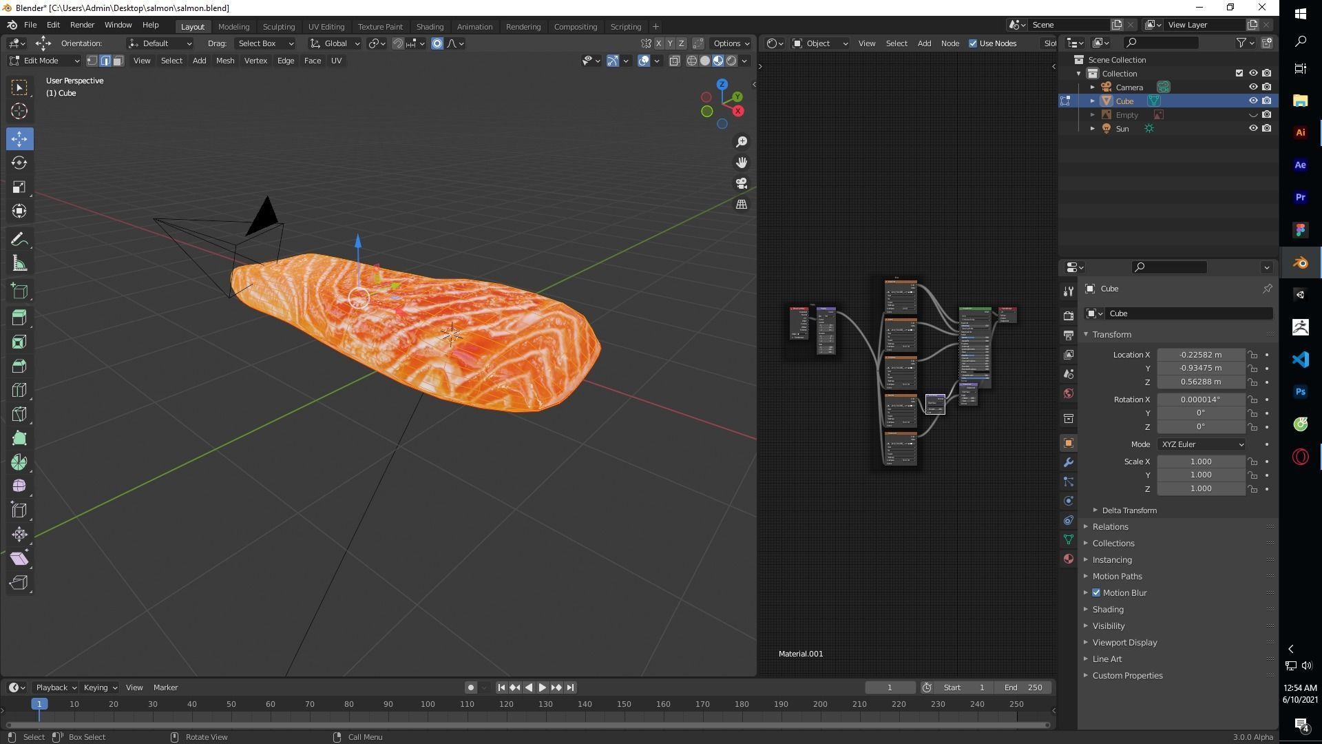 Salmon Fillet Low-poly 3D model_22