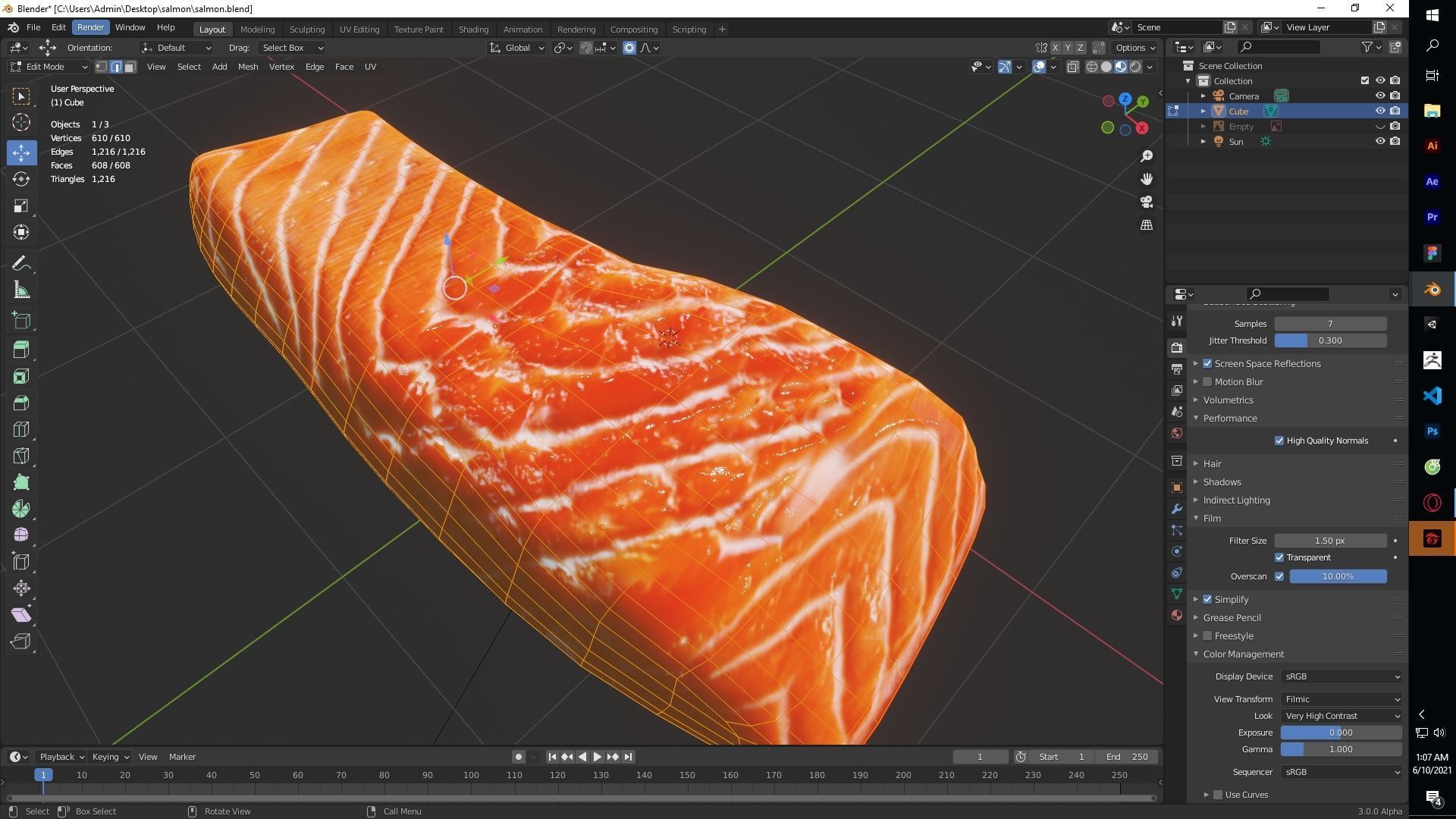 Salmon Fillet Low-poly 3D model_19