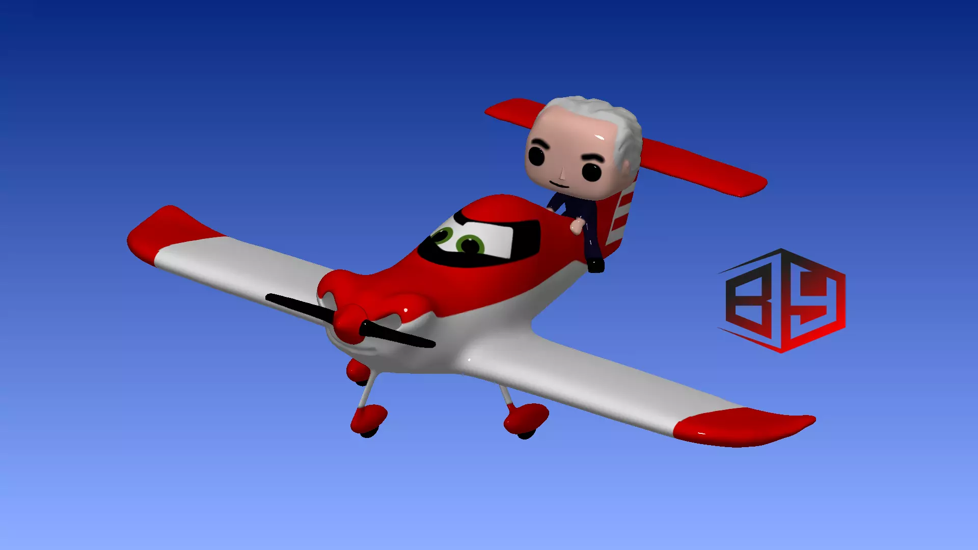 Spacek SD-1 Minisport 3D Funny Plane Model Low-poly 3D model_0