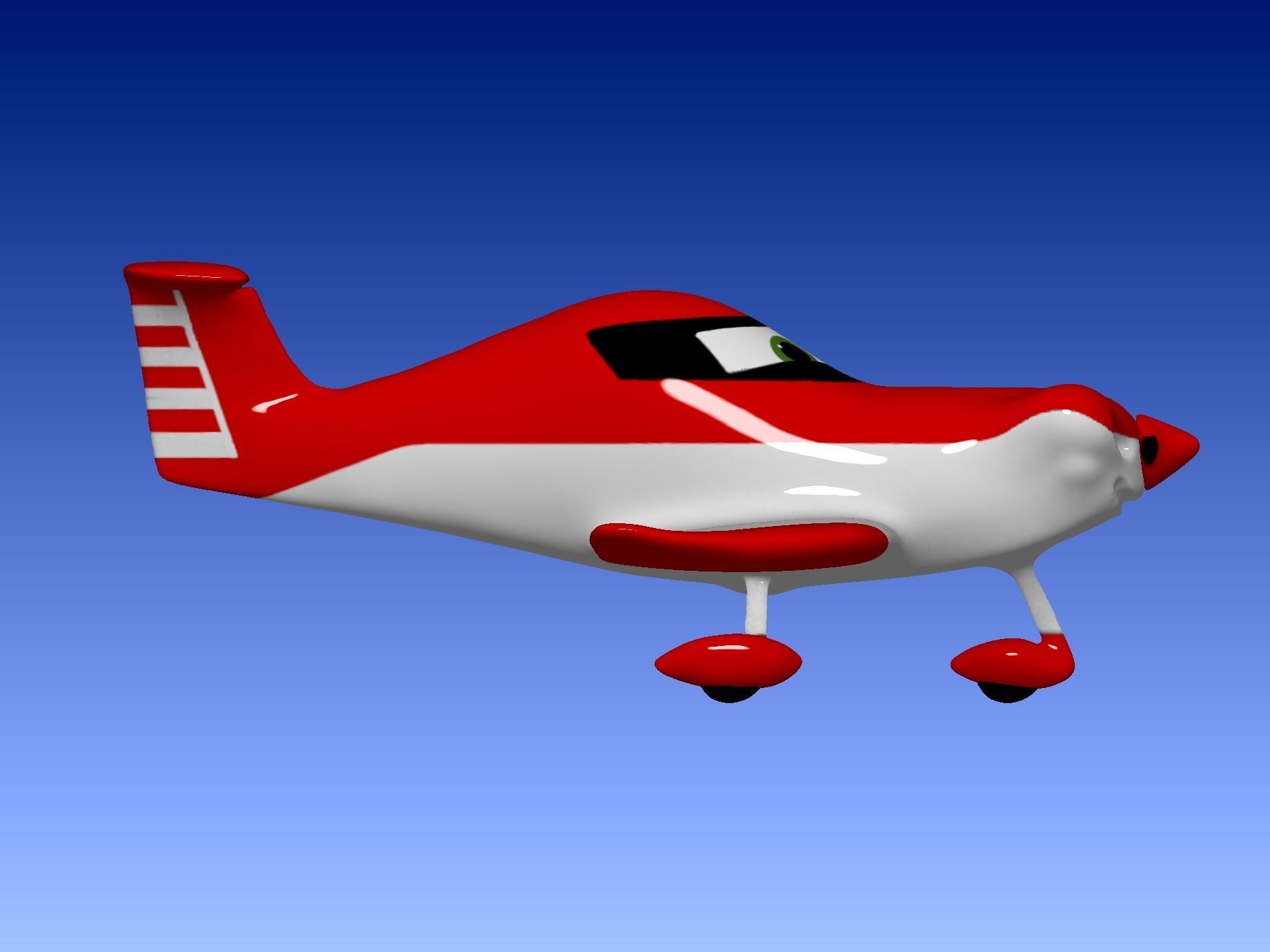 Spacek SD-1 Minisport 3D Funny Plane Model Low-poly 3D model_8
