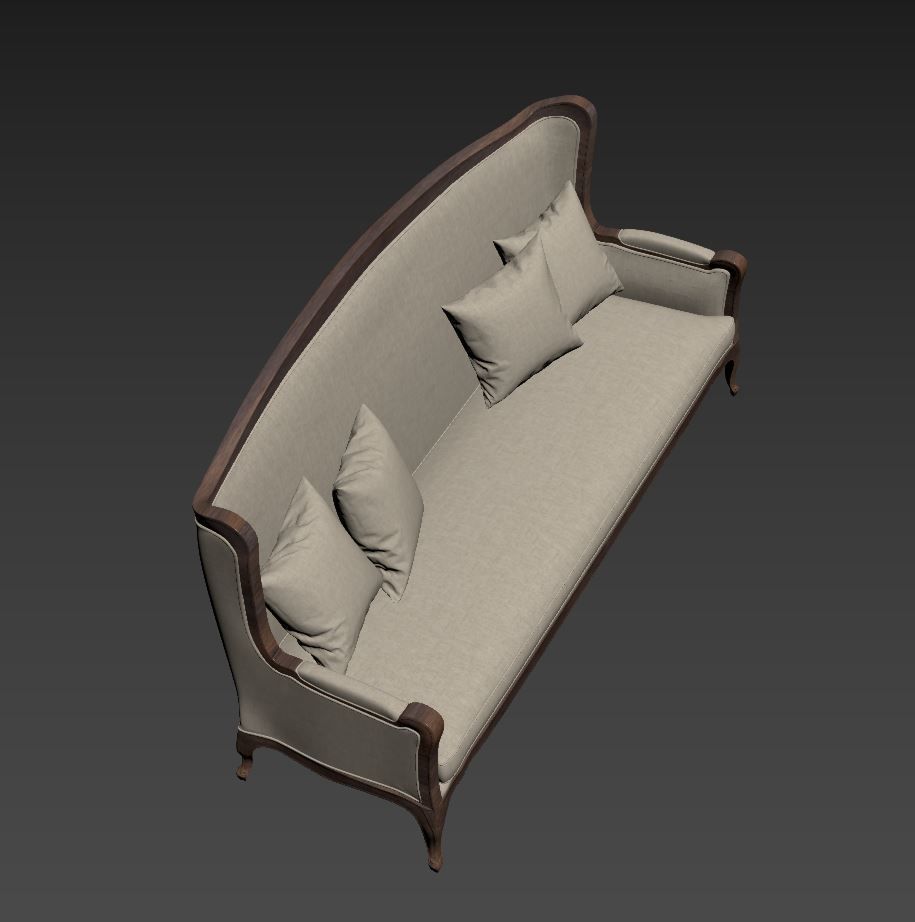 Antique Chair 3D model_5