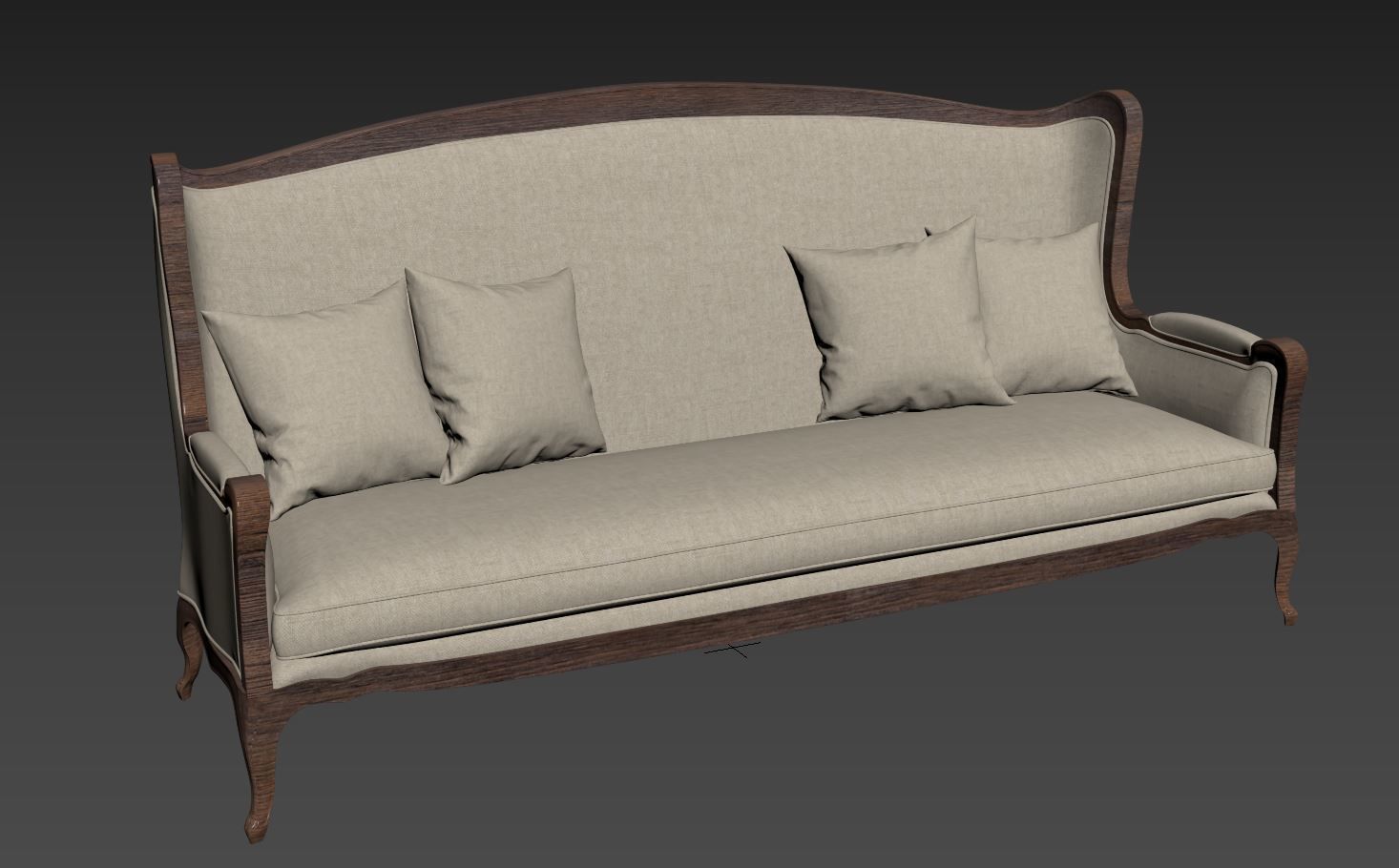 Antique Chair 3D model_3